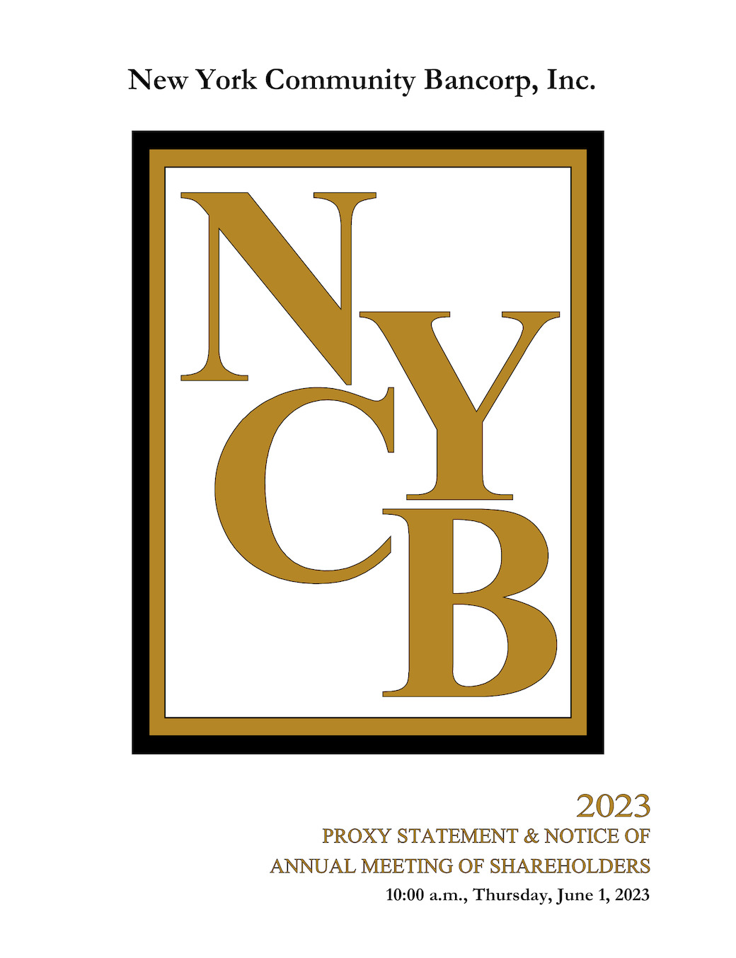 New York Community Bancorp, Inc. Proxy Statement 2023